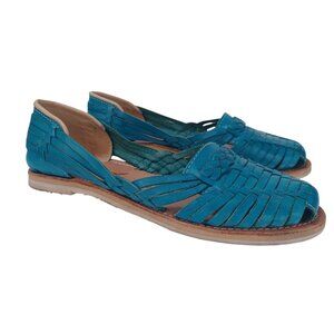 Red Hawk Boot Co Huarache Flats Teal
Leather Closed Toe Slip On Shoes Womens
8.5